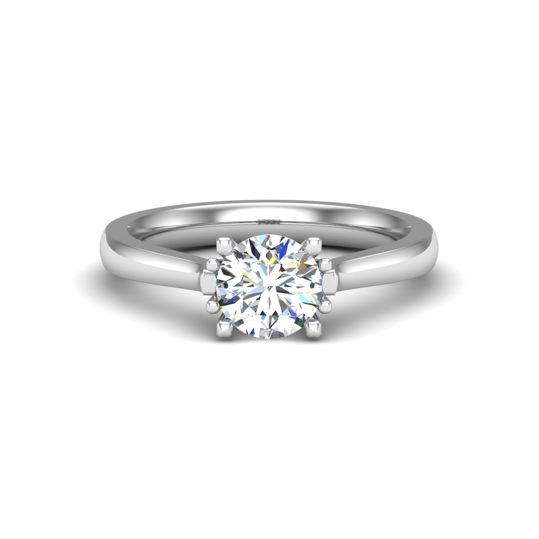Daisy Solitaire engagement ring with a flower bed